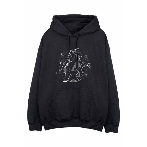 Avengers Endgame Mens Hero Circle Drawstring Hoodie / Black